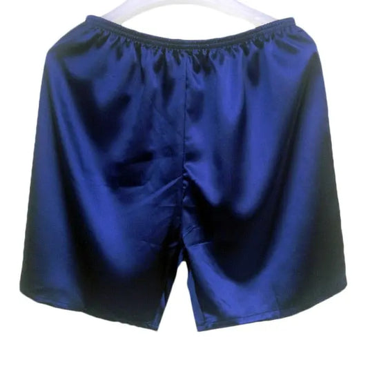 Oxford Blue Opulent Satin Boxer Shorts - Satin & Sox