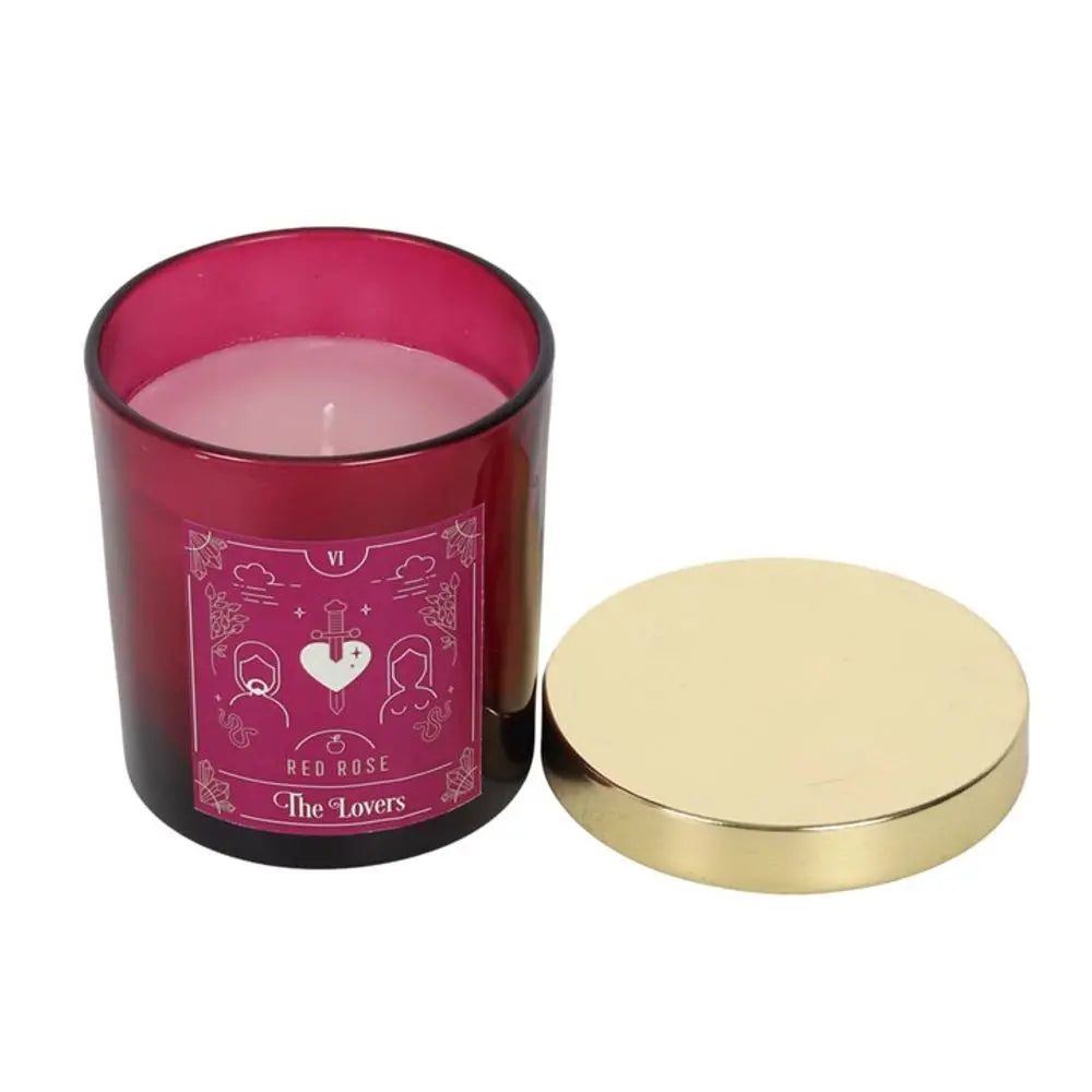 The Lovers Red Rose Tarot Candle - Satin & Sox