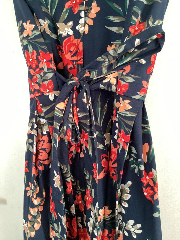 Navy Floral Summer Skater Dress