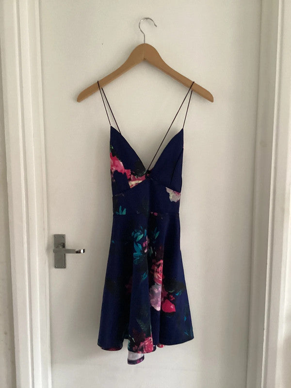 Navy Floral Mini Dress Pre-Loved