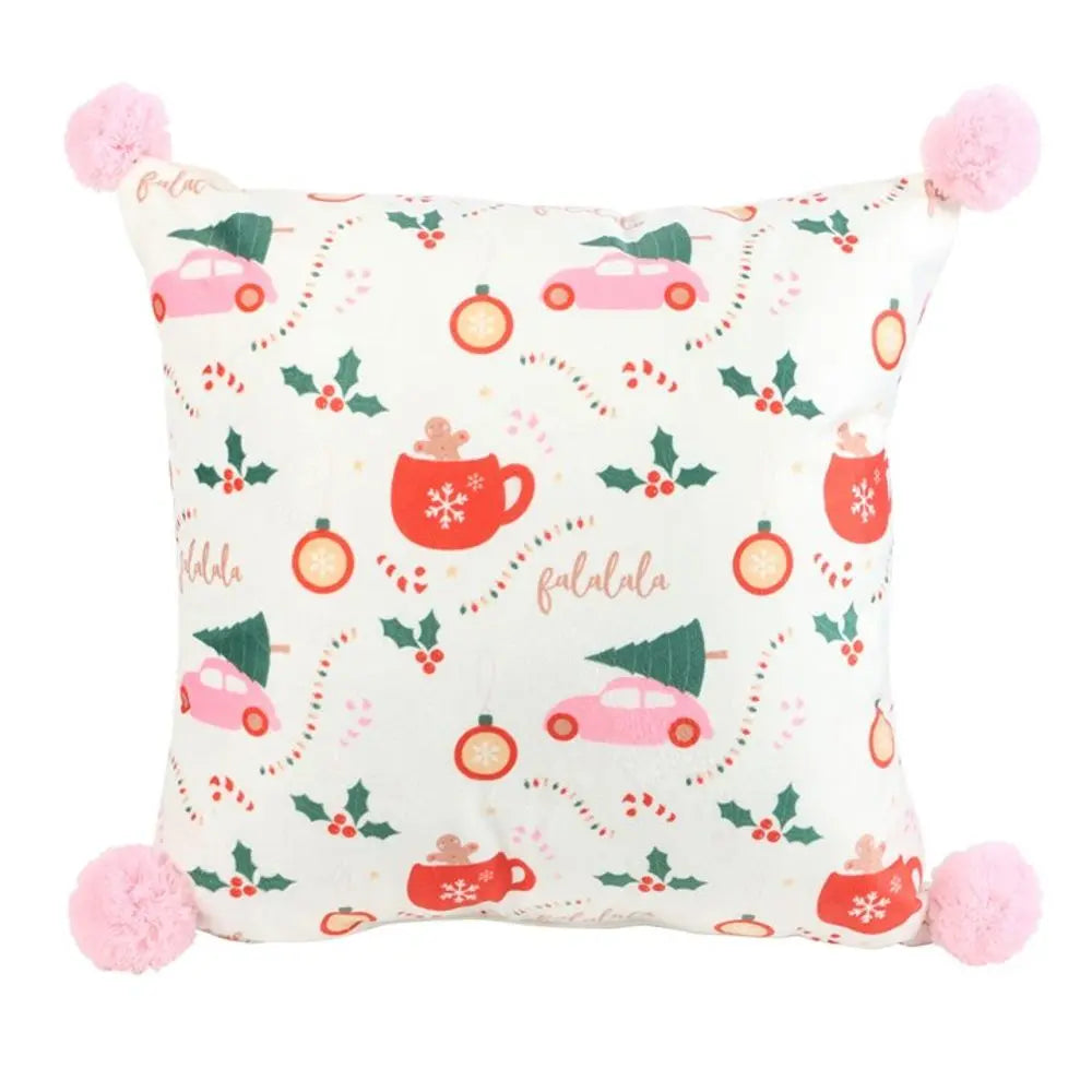 Square Sugarplum Fun Christmas Print Cushion - Image #1