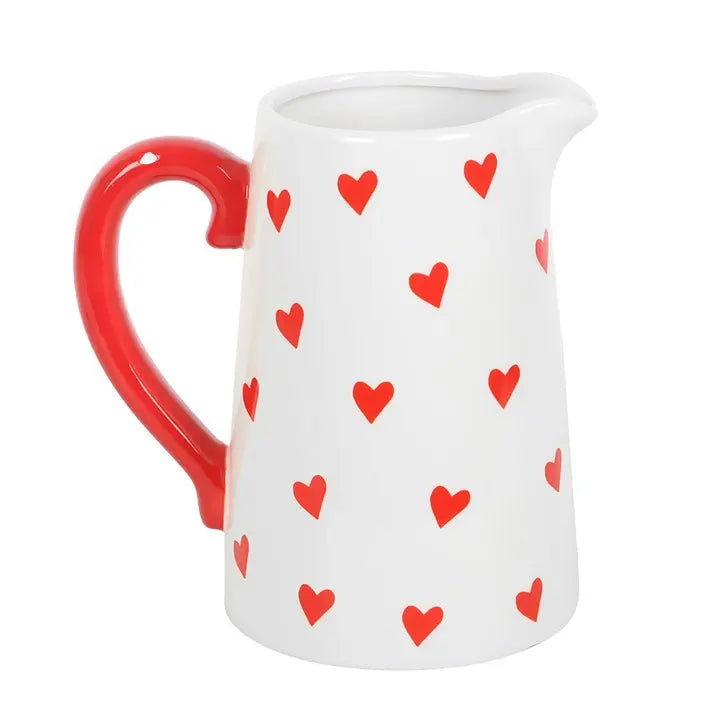 Heart Print Ceramic Flower Jug - Image #2