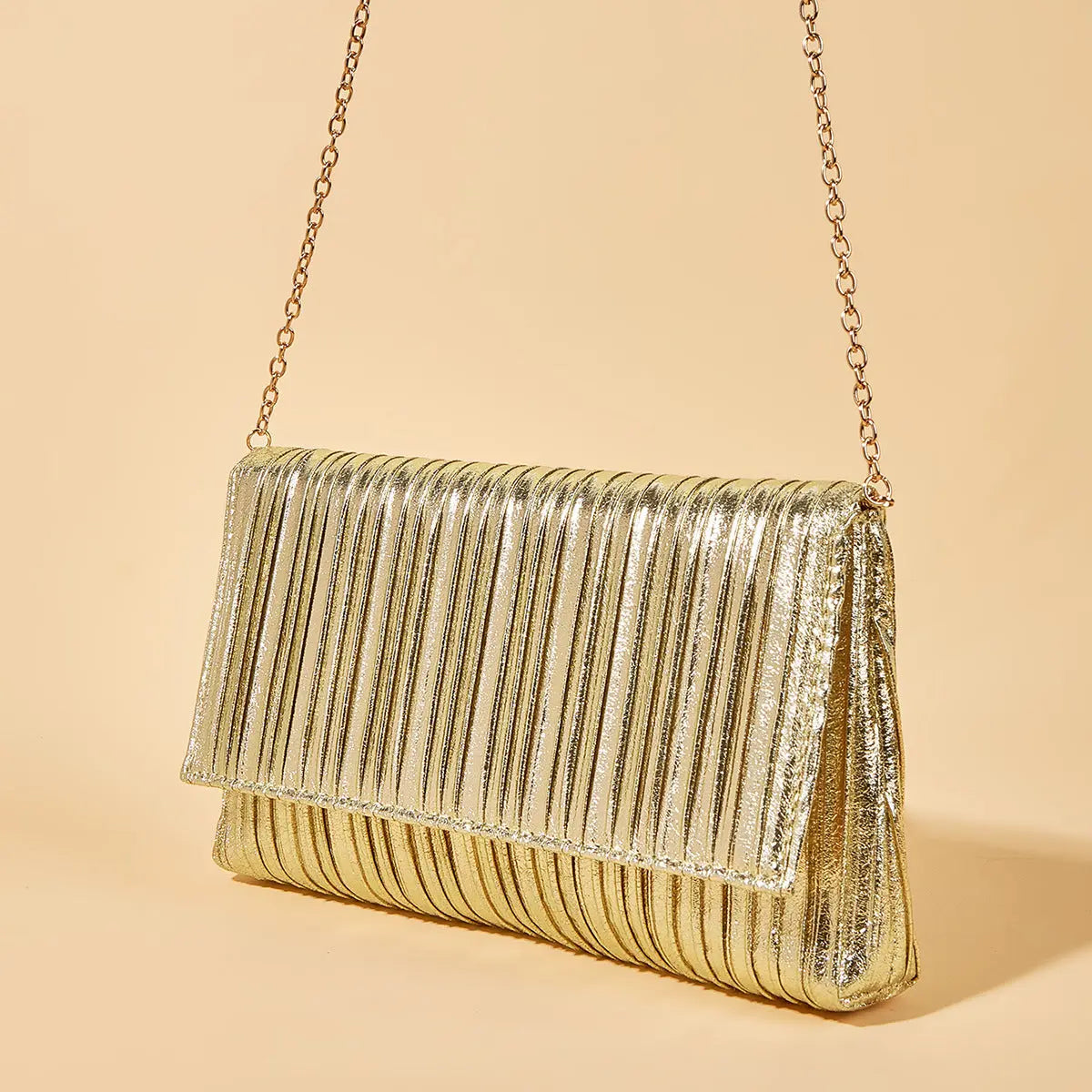 Gold Silver Clutch Bag - Satin & Sox