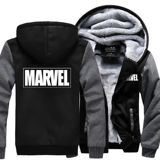 Marvel Thick Zipper Sweatshirt Hoodie - Satin & Sox