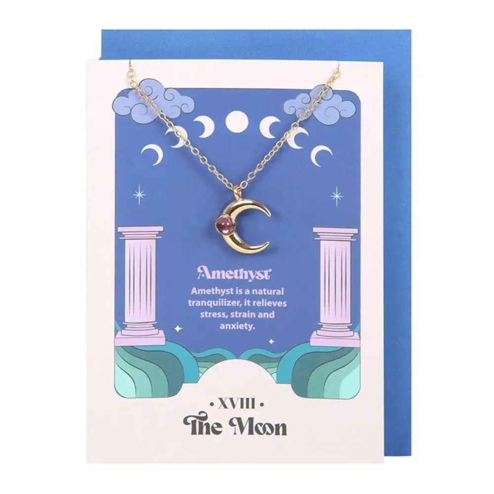 The Moon Celestial Amethyst Necklace Card - Image #1