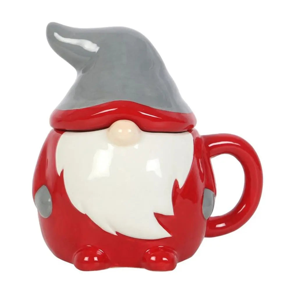 Red and Grey Gonk Lidded Mug - Image #1