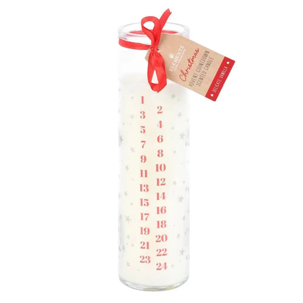 White Vanilla Advent Tube Candle - Image #1