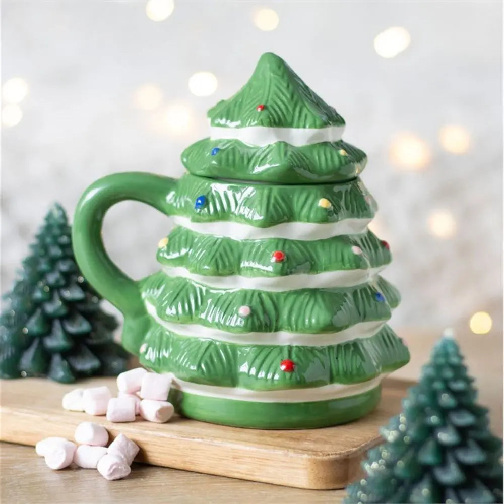 Green Christmas Tree Shaped Mug - Satin & Sox