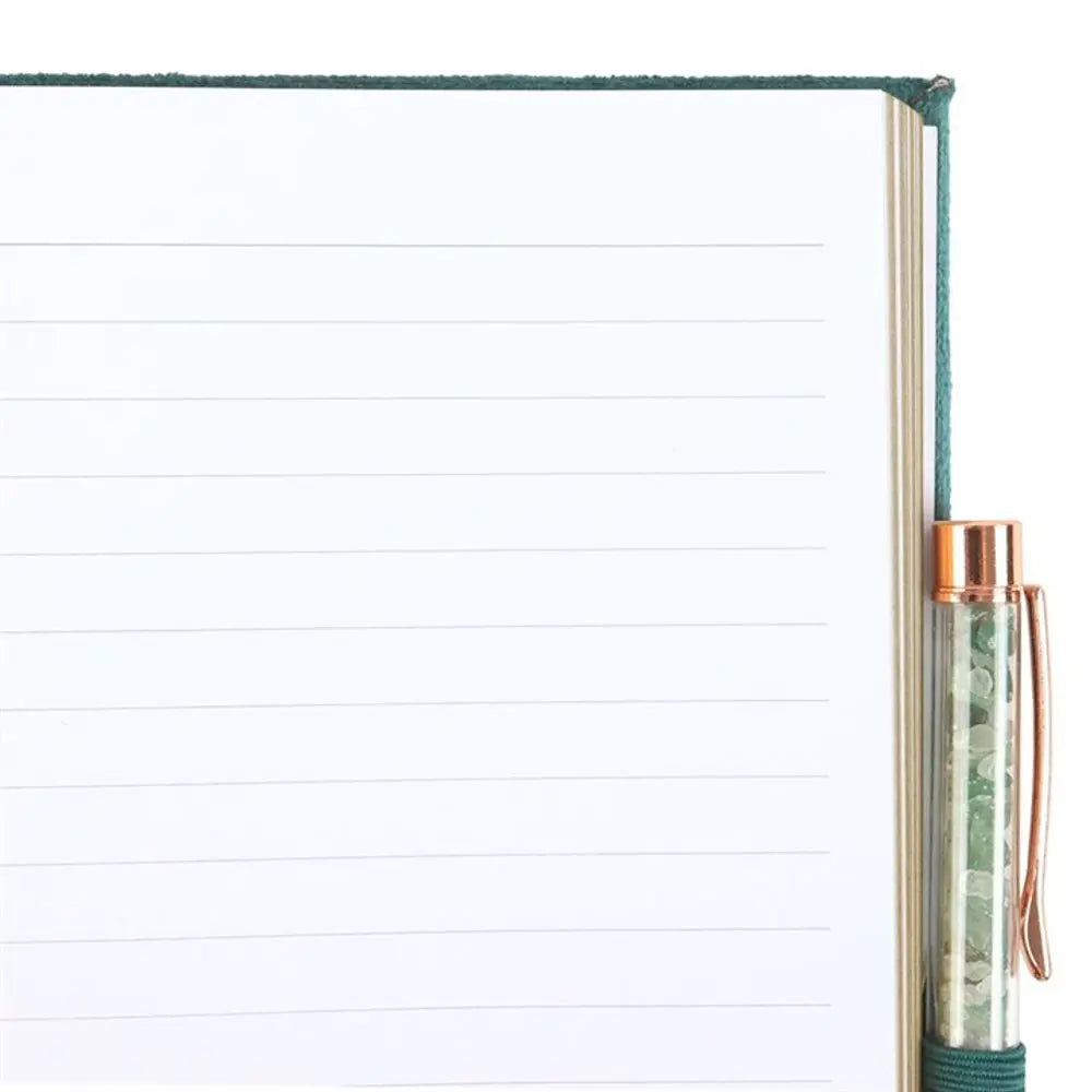 Book of Abundance Journal with Green Aventurine Crystal Pen - Image #4