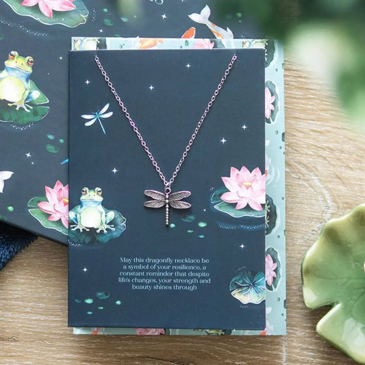 Dragonfly Necklace on Greeting Card - Image #1