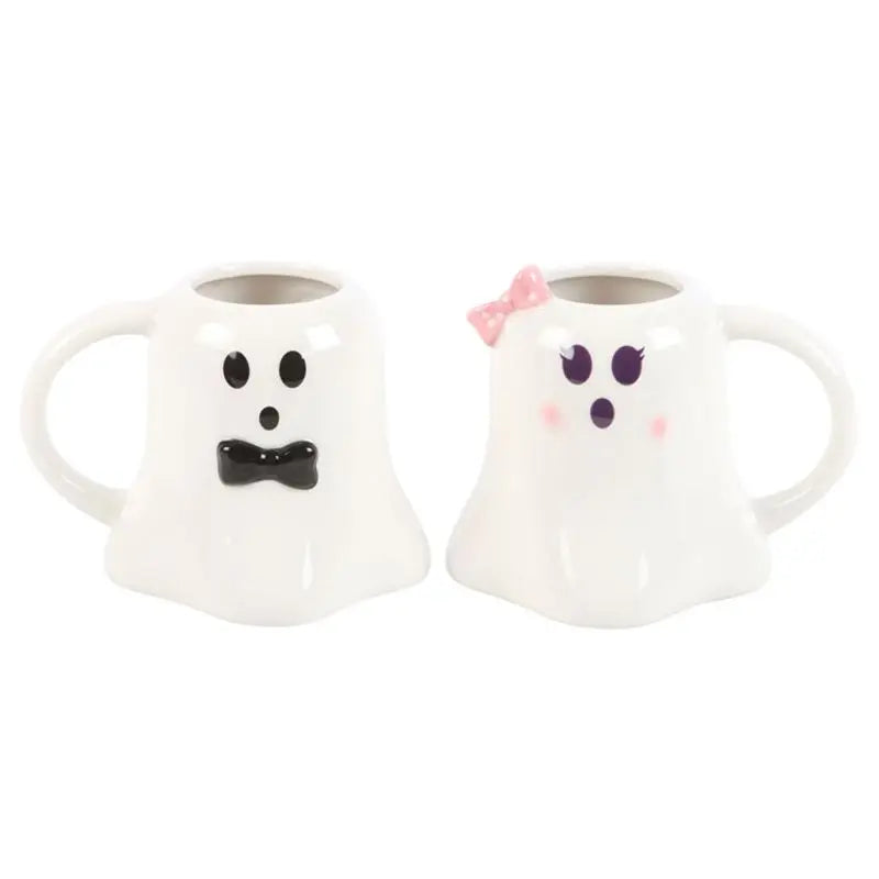 Mr and Mrs Boo Ghost Shaped Mug Set - Satin & Sox