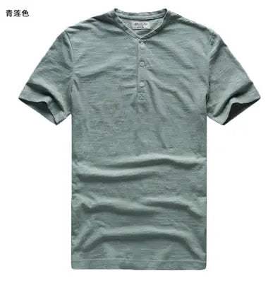 Organic cotton short sleeved button collar t-shirt - Satin & Sox