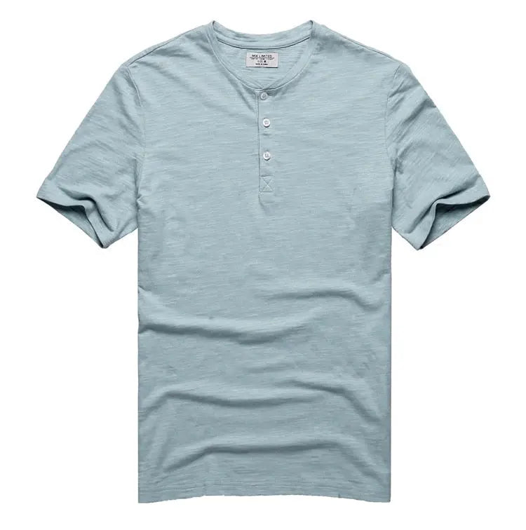 Organic cotton short sleeved button collar t-shirt - Satin & Sox