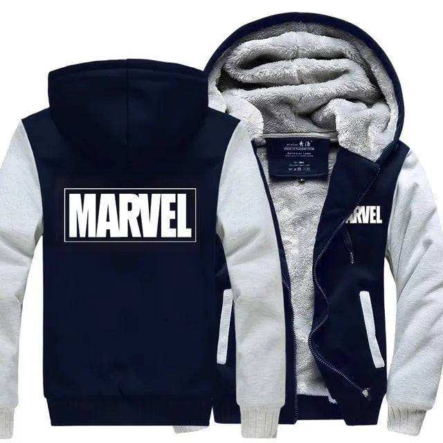 Marvel Thick Zipper Sweatshirt Hoodie - Satin & Sox