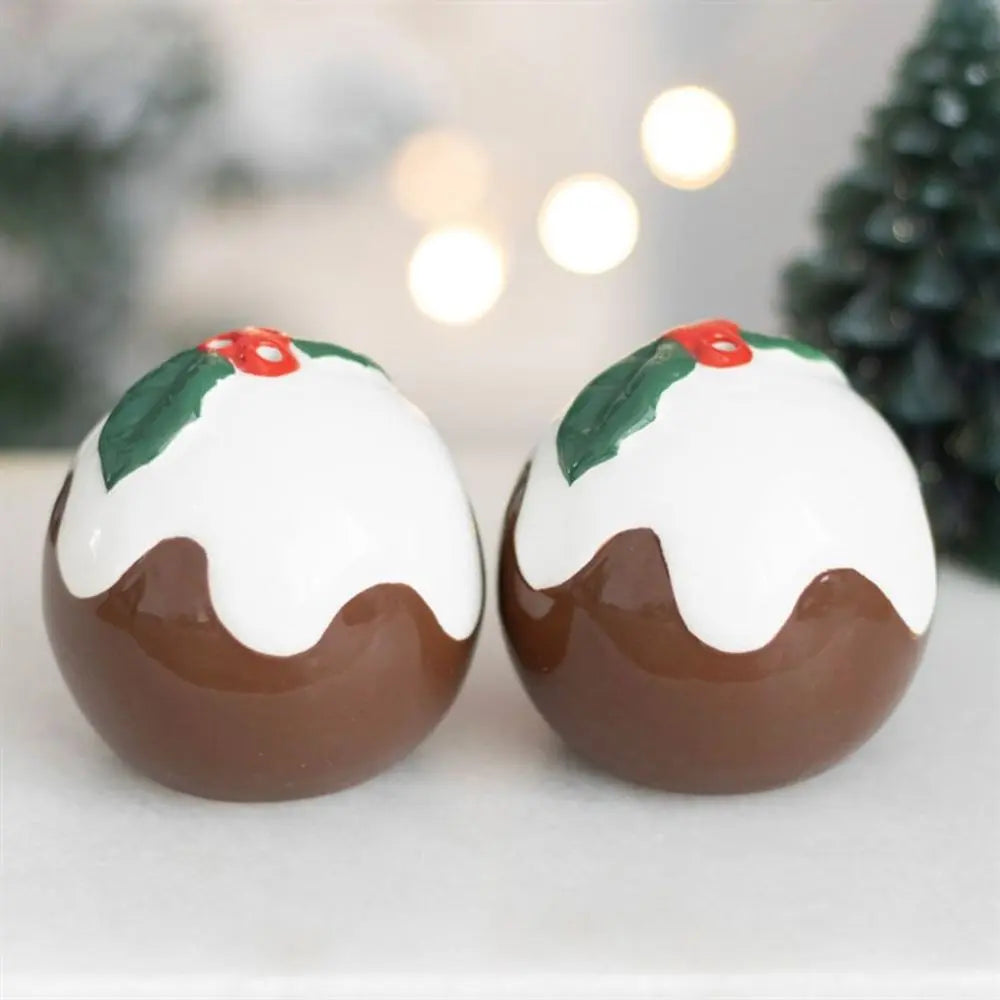 Christmas Pudding Salt and Pepper Shakers - Satin & Sox