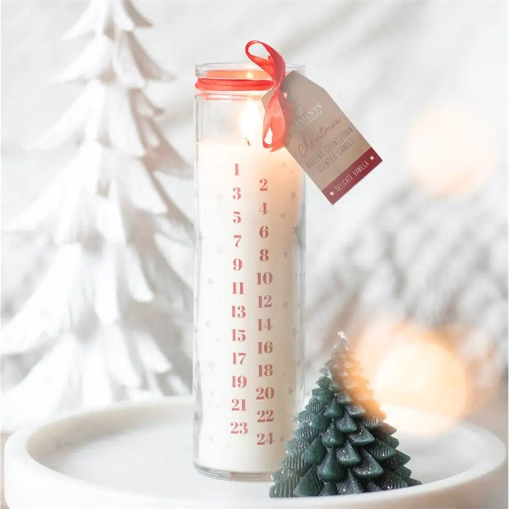 White Vanilla Advent Tube Candle - Image #4