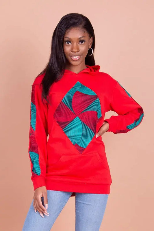 Blaze African Print Ankara Hooded Sweatshirt by Lohi - Satin & Sox