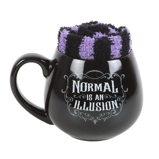 Normal is an Illusion Gothic Mug and Socks Set - Image #1