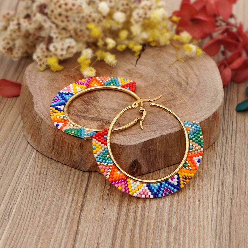 Native Hoop Earrings Boho Style