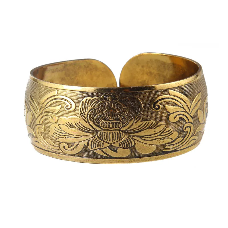 Tibetan Bronze Engraved Bangle