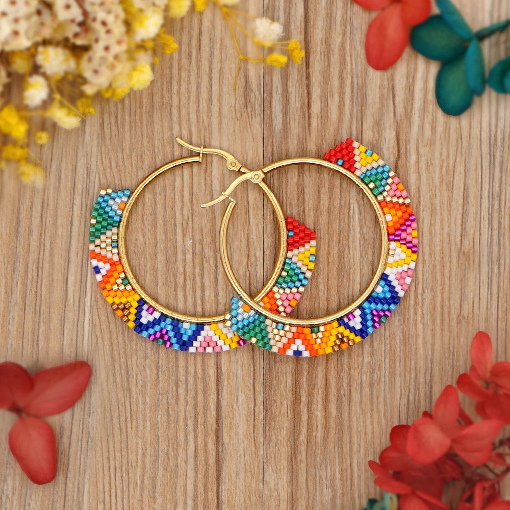 Native Hoop Earrings Boho Style