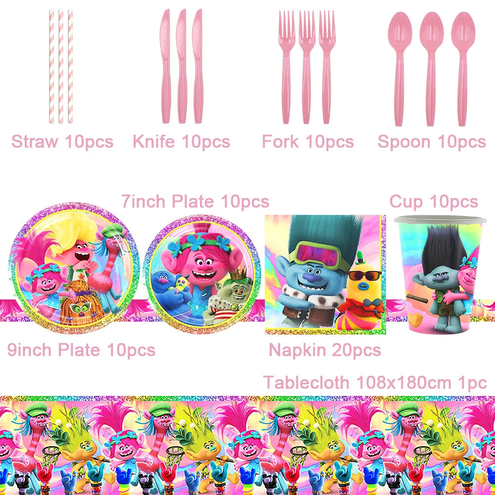 Disney TROLLS  Theme Party Decorations - Satin & Sox