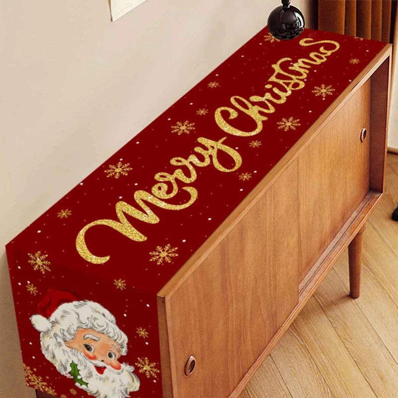 Santa Claus Christmas Table Runner - Satin & Sox