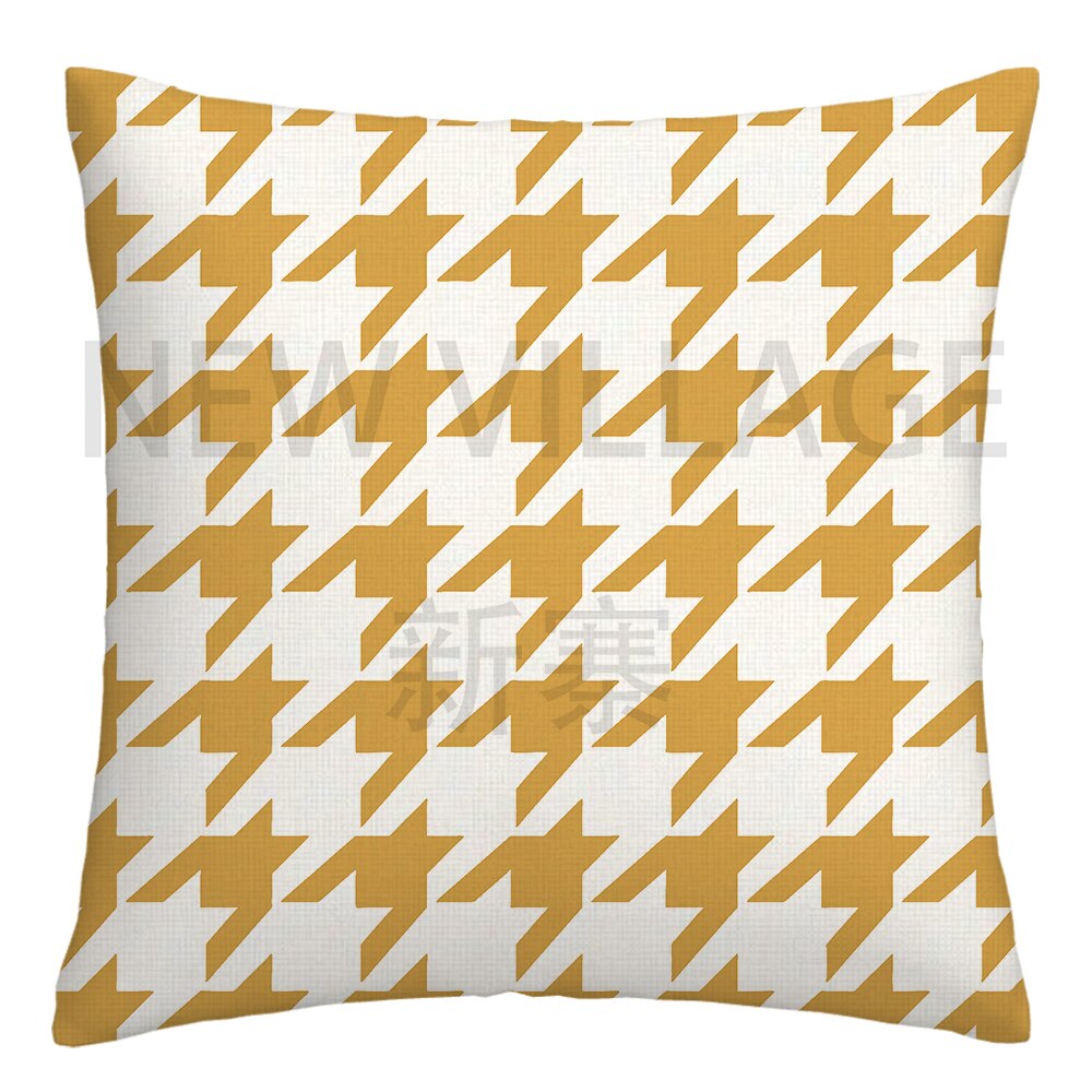 Yellow and white linen cushion covers