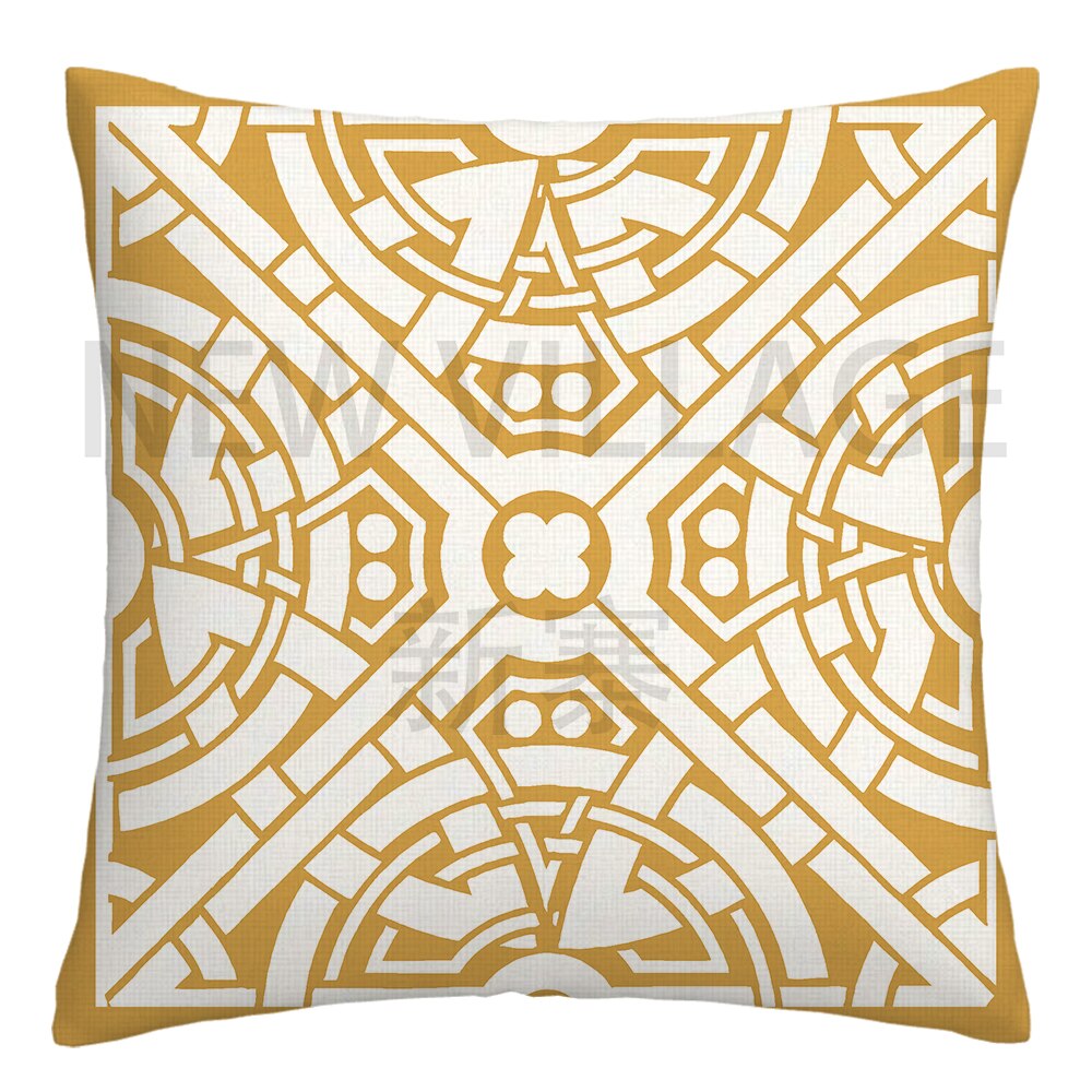 Yellow and white linen cushion covers - Satin & Sox