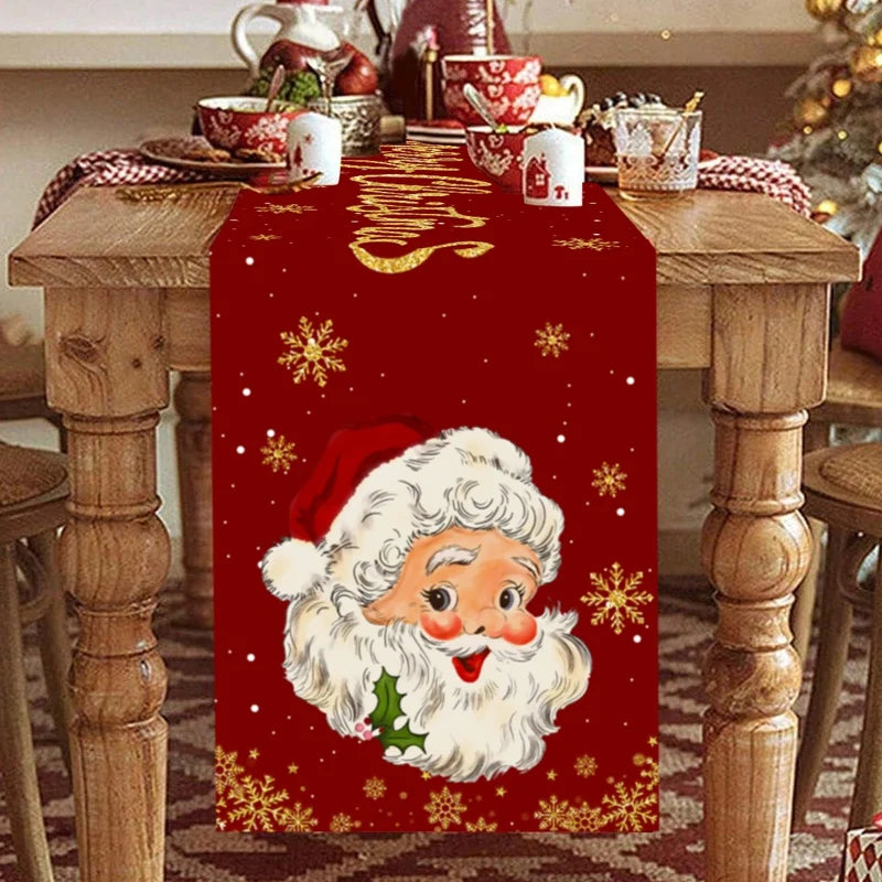 Santa Claus Christmas Table Runner - Satin & Sox