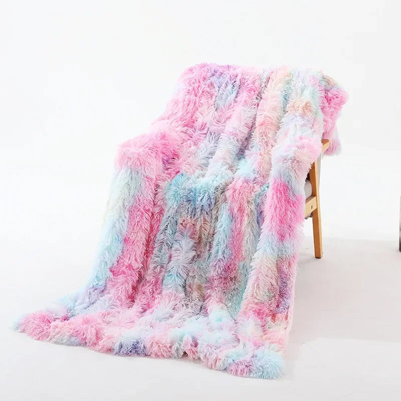 Large Plush Faux Fur Fluffy Throw Blanket