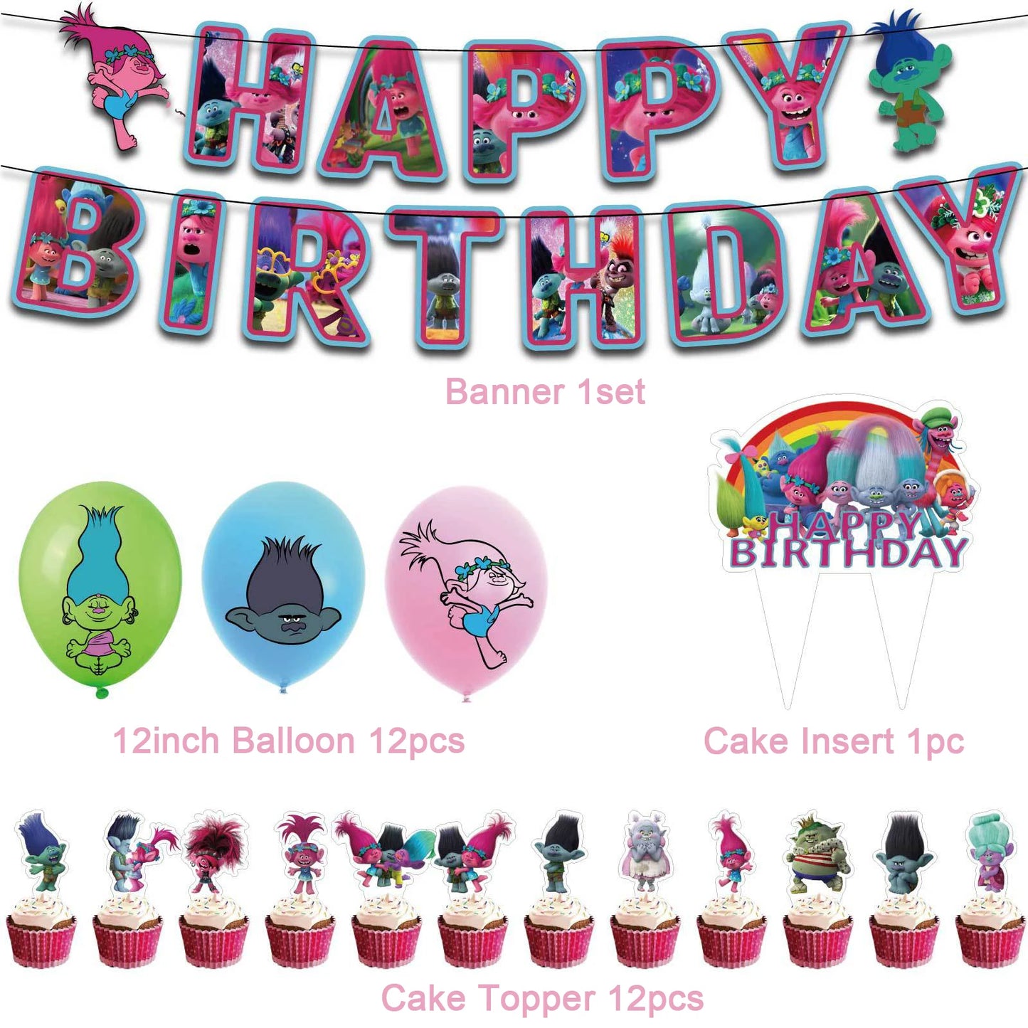 Disney TROLLS  Theme Party Decorations - Satin & Sox