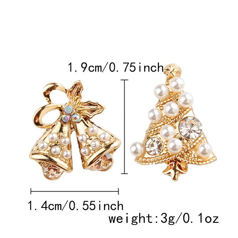 Christmas Bowknot Bell Pendant Earrings - Satin & Sox