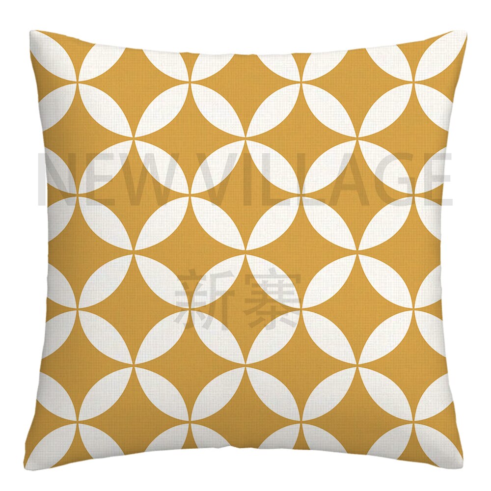 Yellow and white linen cushion covers - Satin & Sox