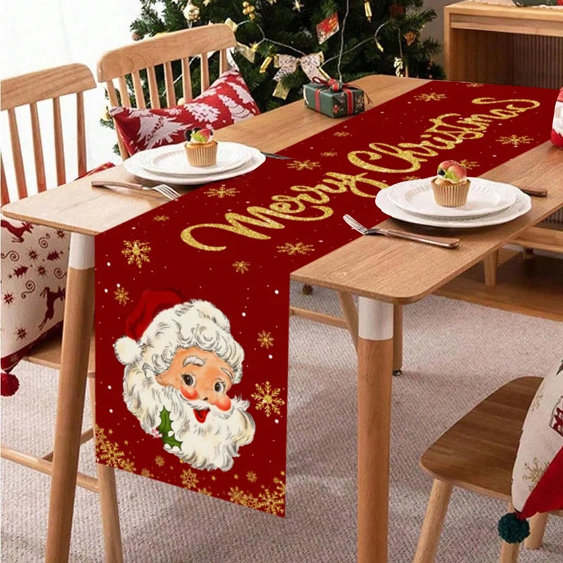 Santa Claus Christmas Table Runner - Satin & Sox