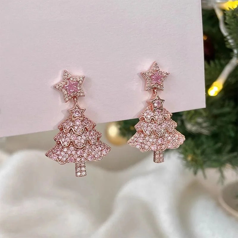 Christmas Bowknot Bell Pendant Earrings - Satin & Sox