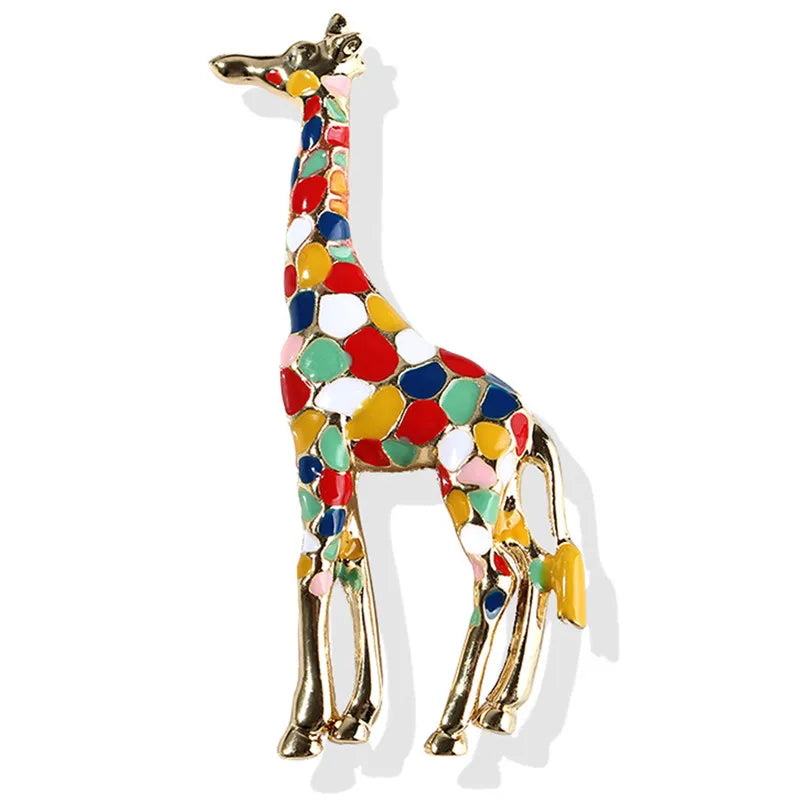 Giraffe Brooch Multicolour - Satin & Sox