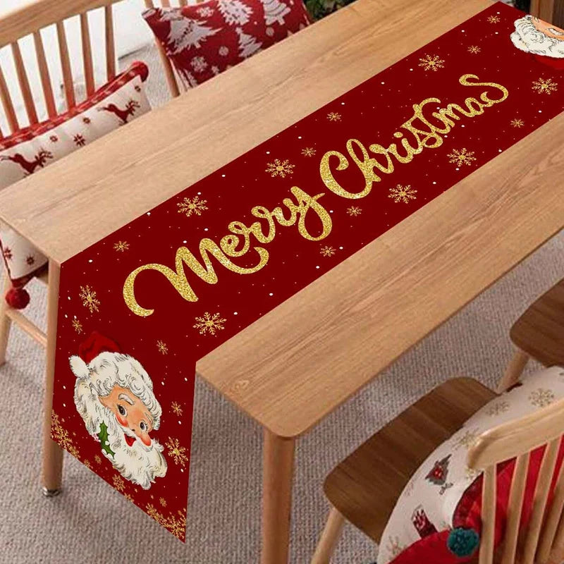 Santa Claus Christmas Table Runner - Satin & Sox