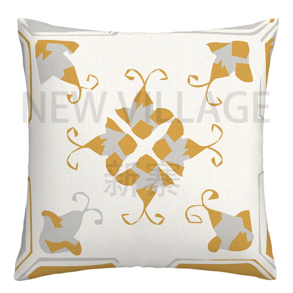 Yellow and white linen cushion covers - Satin & Sox