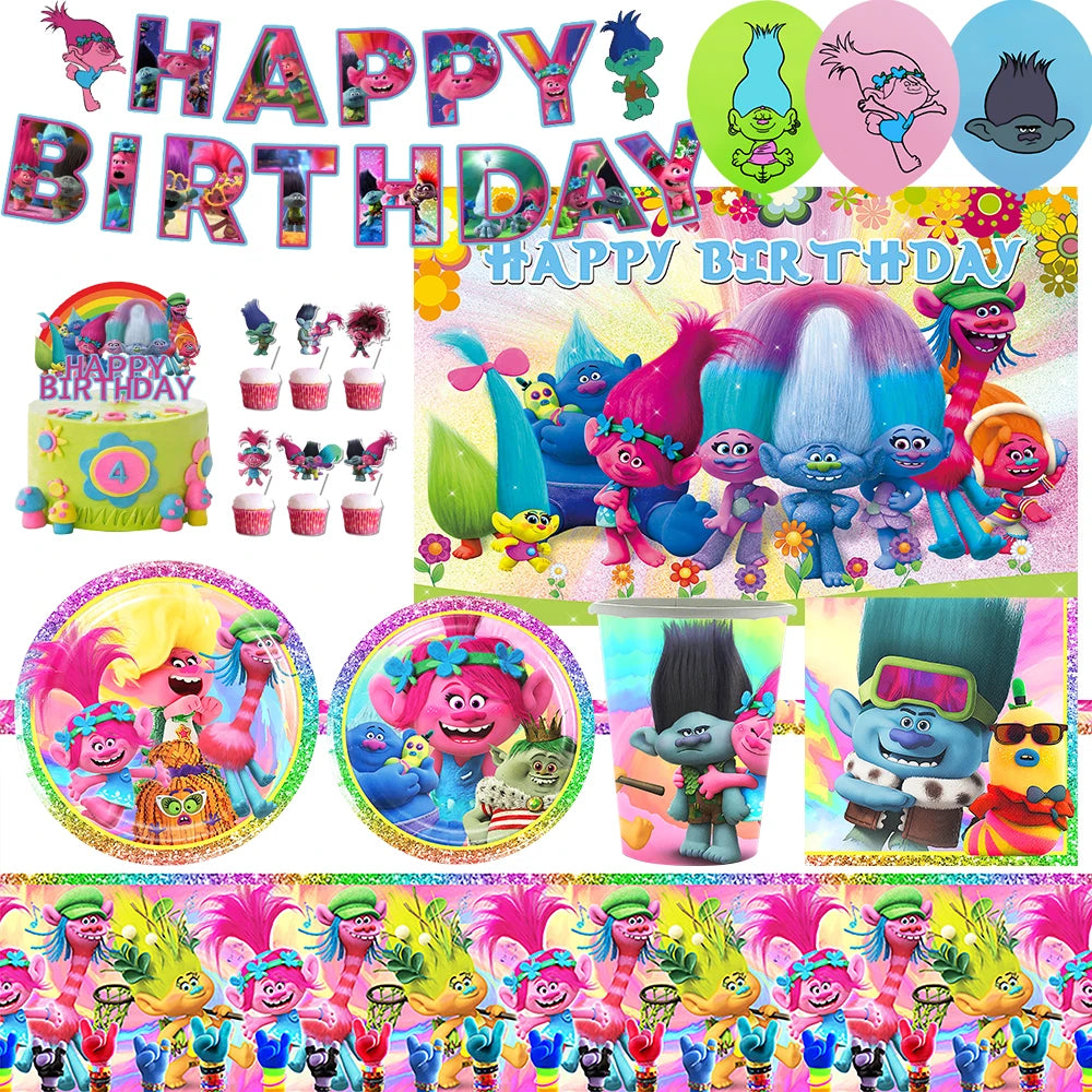 Disney TROLLS  Theme Party Decorations - Satin & Sox