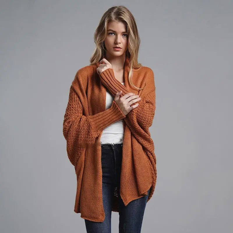 Casual Oversized Knitted Cardigan - Satin & Sox