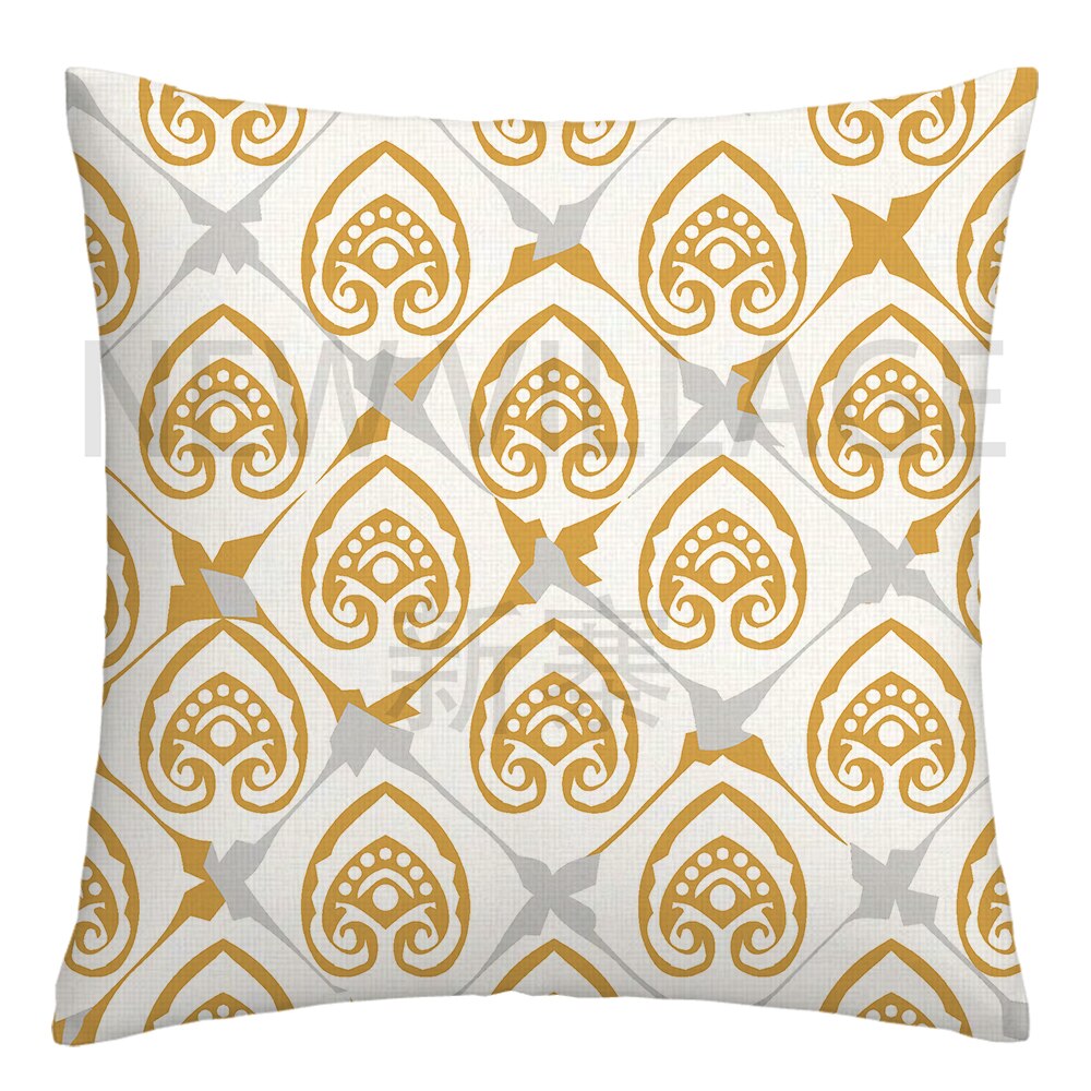 Yellow and white linen cushion covers - Satin & Sox