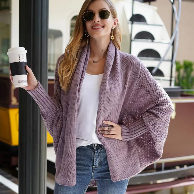 Casual Oversized Knitted Cardigan - Satin & Sox