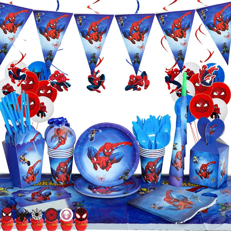 SpiderMan Birthday Party Decorations - Satin & Sox