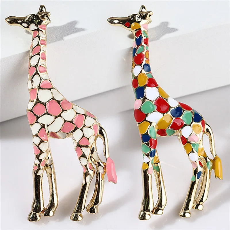 Giraffe Brooch Multicolour - Satin & Sox