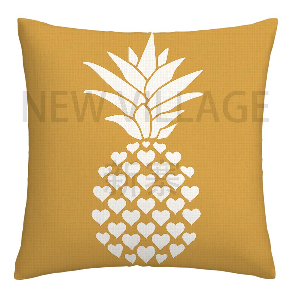 Yellow and white linen cushion covers - Satin & Sox