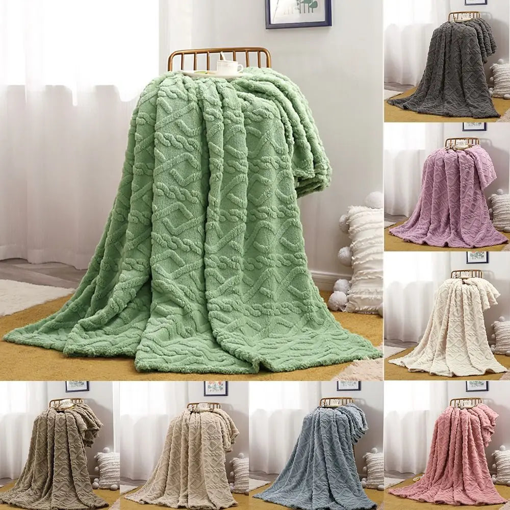 Solid Color Flannel Blanket Throw