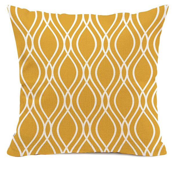 Yellow and white linen cushion covers - Satin & Sox