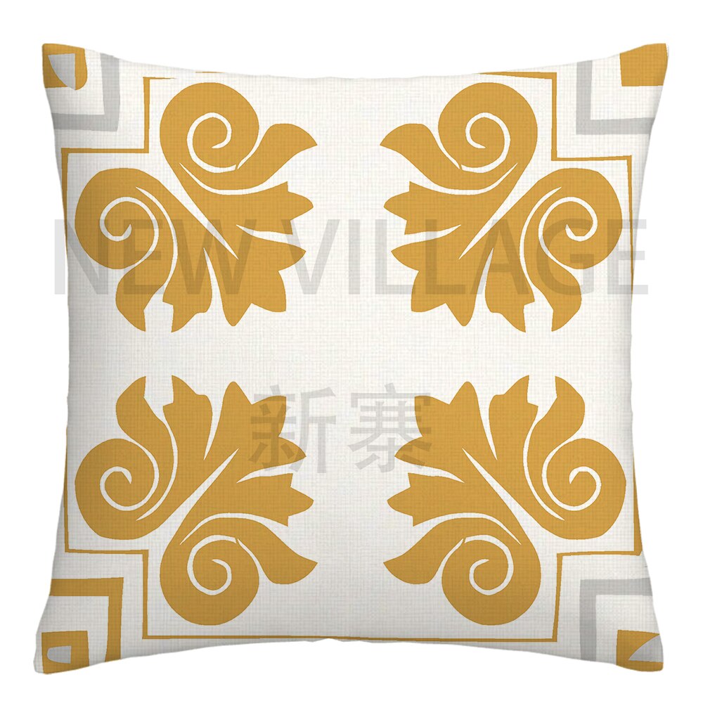 Yellow and white linen cushion covers - Satin & Sox