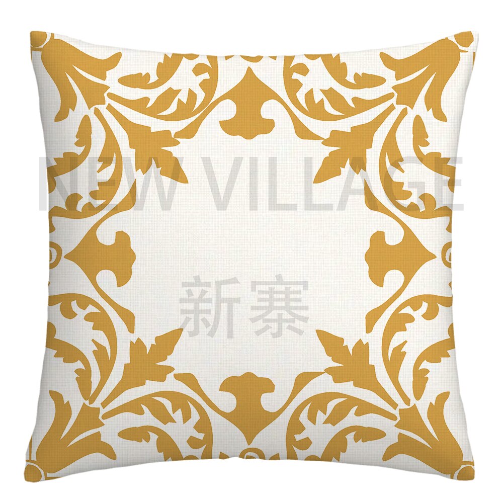 Yellow and white linen cushion covers - Satin & Sox